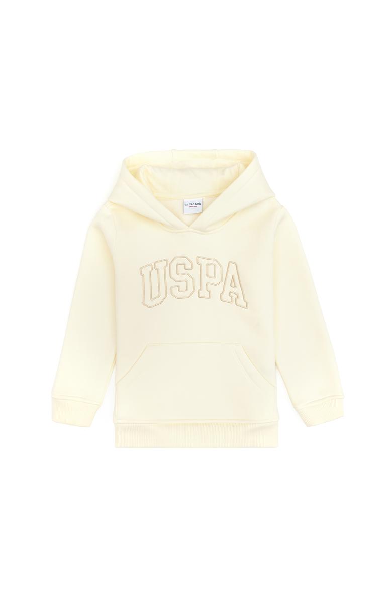 Kız Çocuk Krem Kapüşonlu Şardonlu Basic Sweatshirt - 50314311055