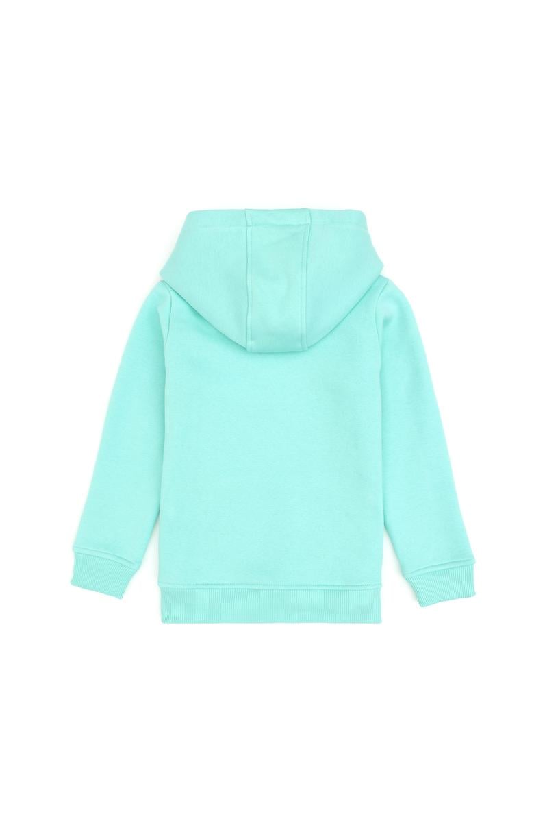 Kız Çocuk Mint Kapüşonlu Şardonlu Basic Sweatshirt