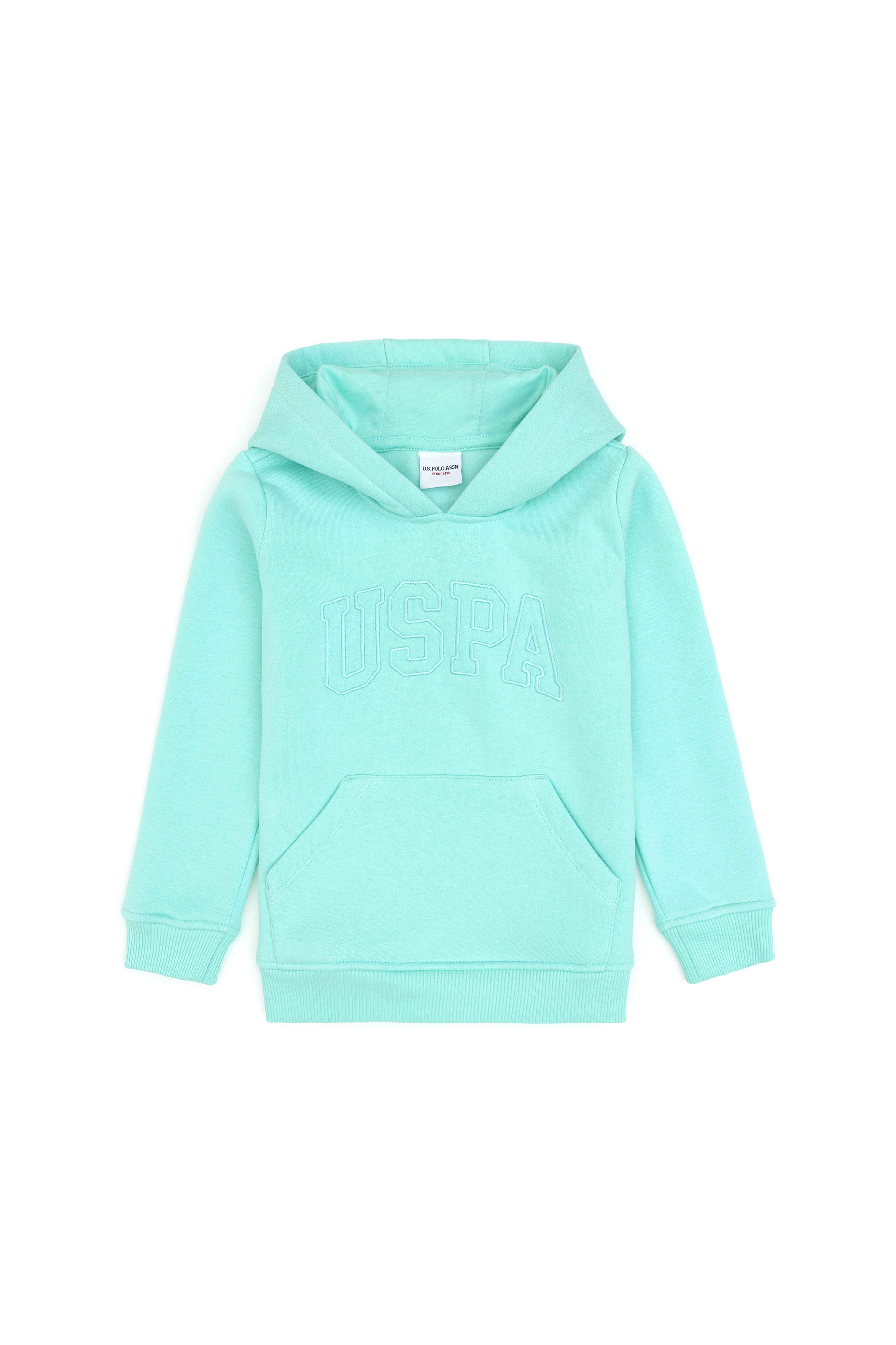 Kız Çocuk Mint Kapüşonlu Şardonlu Basic Sweatshirt