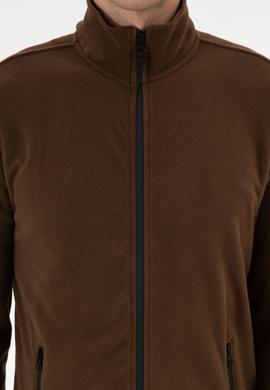 Erkek Regular Fit Kahverengi Polar Örme Hırka - 50313779086