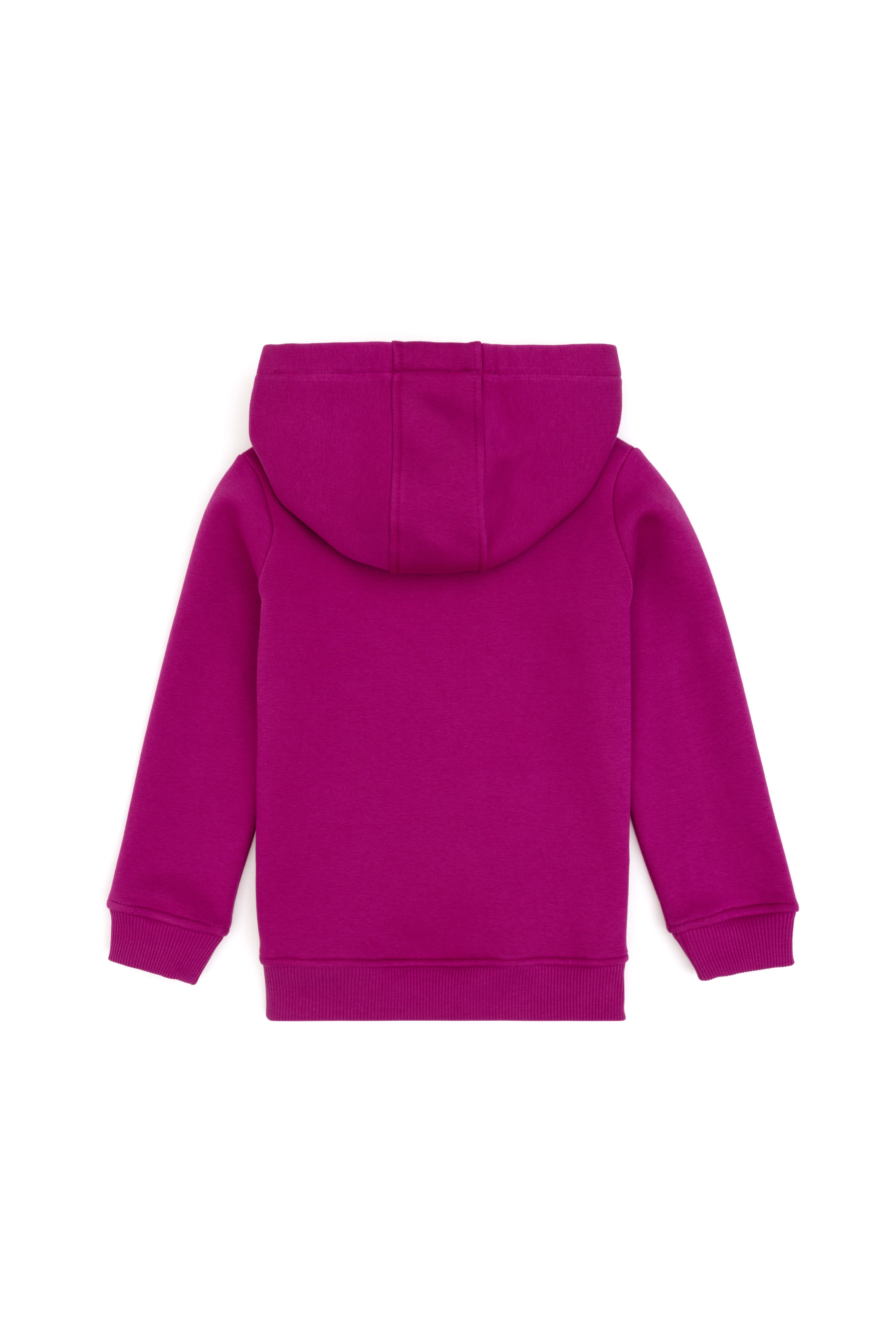 Kız Çocuk Fuşya Kapüşonlu Şardonlu Basic Sweatshirt - Image 4