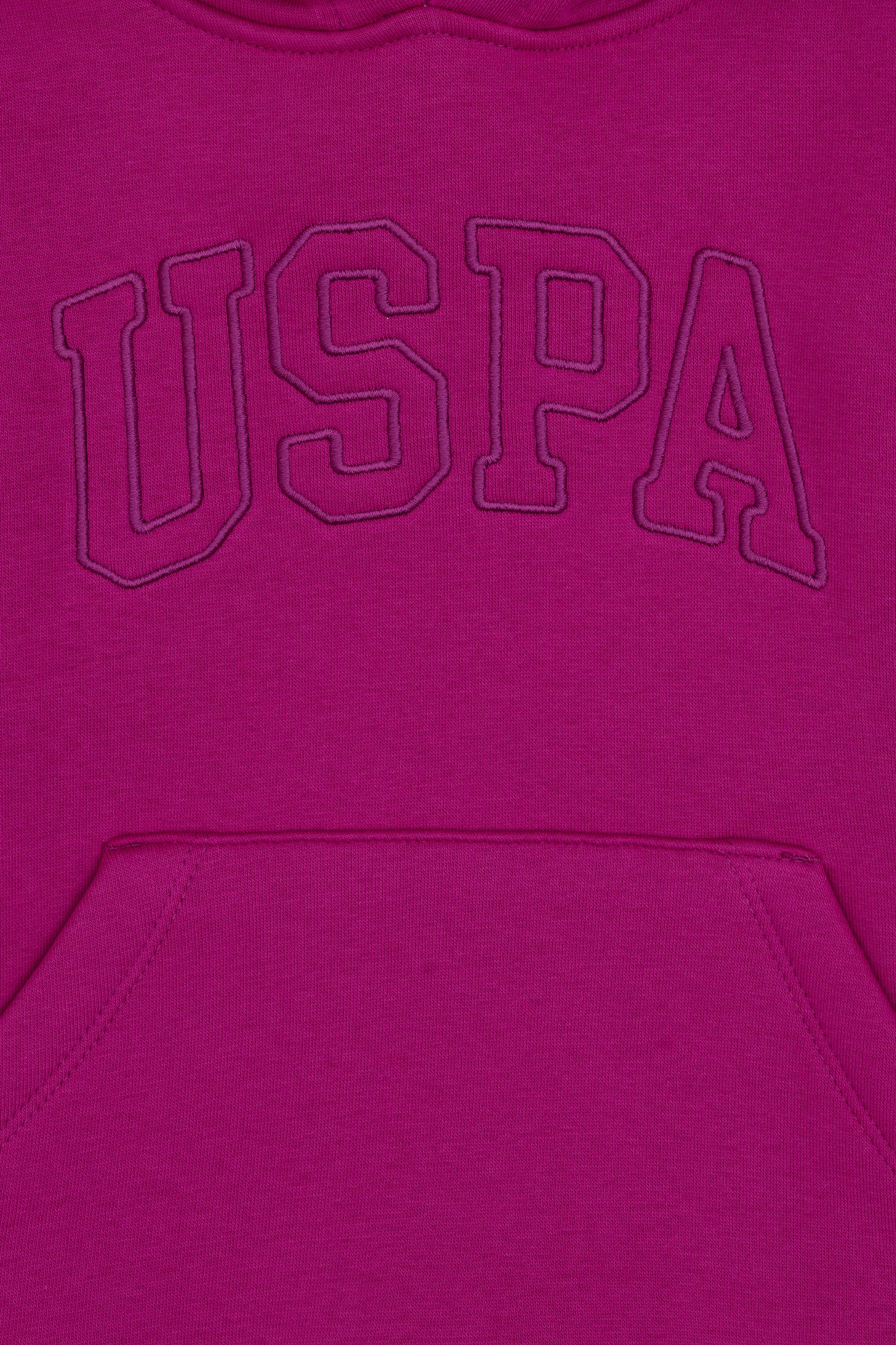Kız Çocuk Fuşya Kapüşonlu Şardonlu Basic Sweatshirt