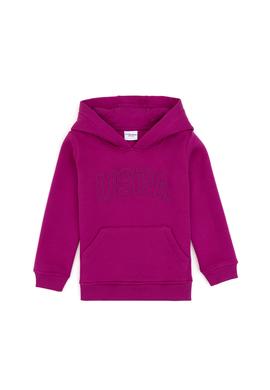Kız Çocuk Fuşya Kapüşonlu Şardonlu Basic Sweatshirt - 50314311040