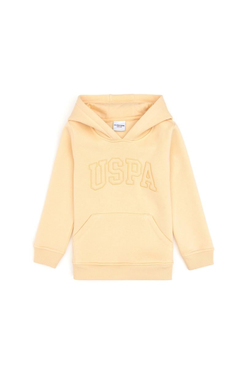 Kız Çocuk Kavun Kapüşonlu Şardonlu Basic Sweatshirt