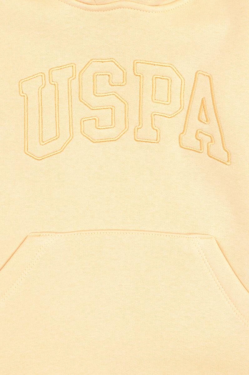 Kız Çocuk Kavun Kapüşonlu Şardonlu Basic Sweatshirt