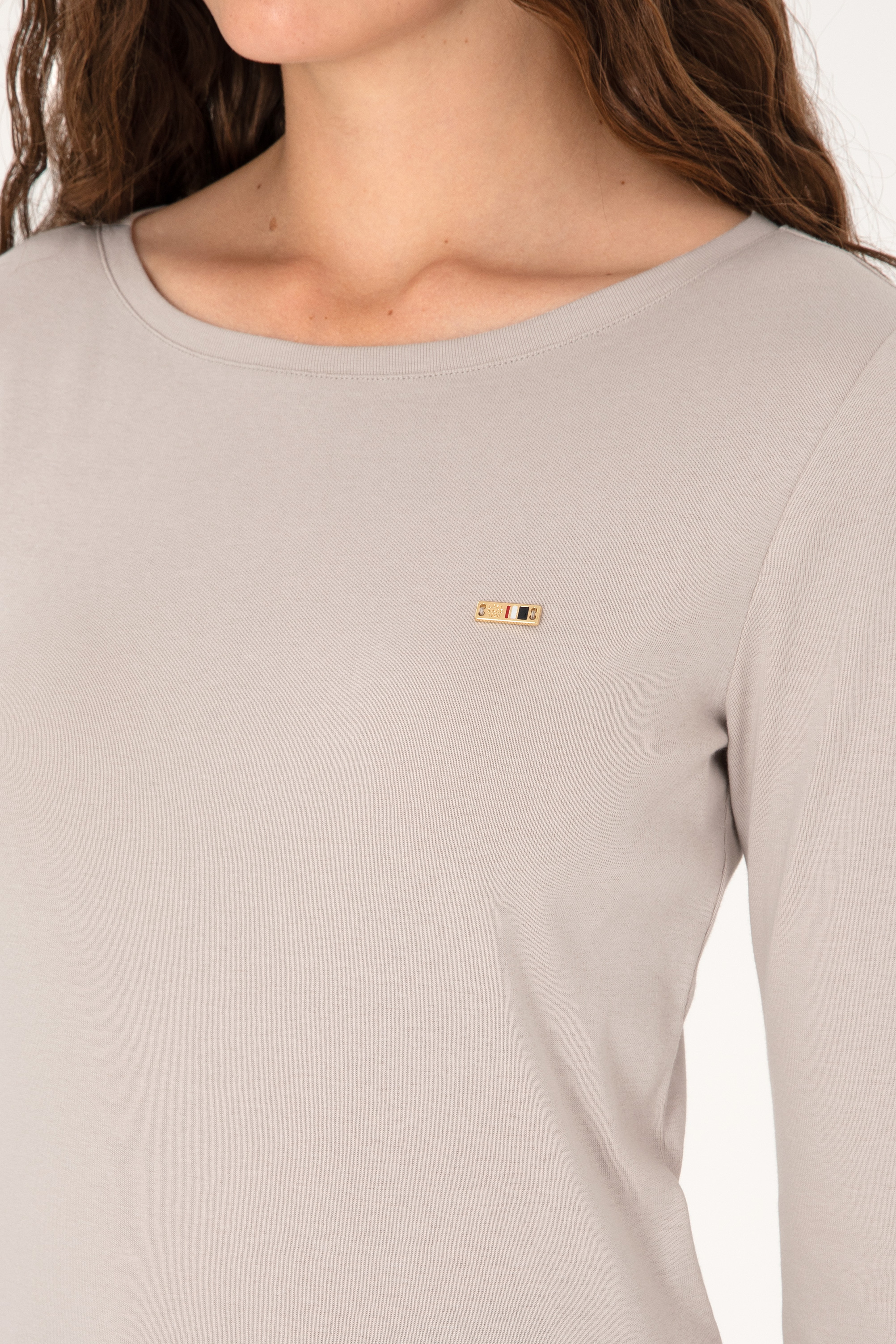 Kadın Taş Slim Bisiklet Yaka Basic Sweatshırt - Image 7
