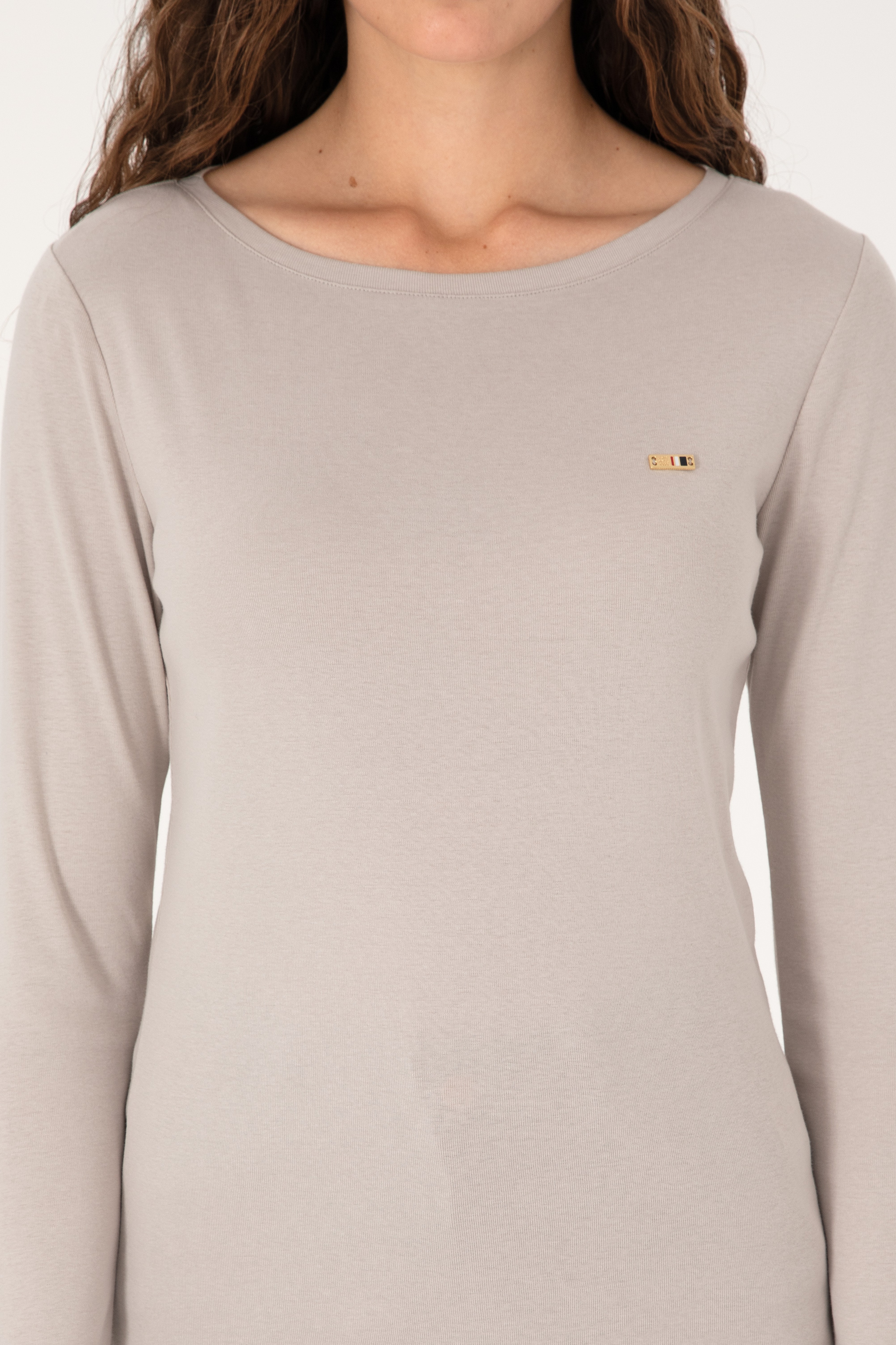 Kadın Taş Slim Bisiklet Yaka Basic Sweatshırt - Image 6
