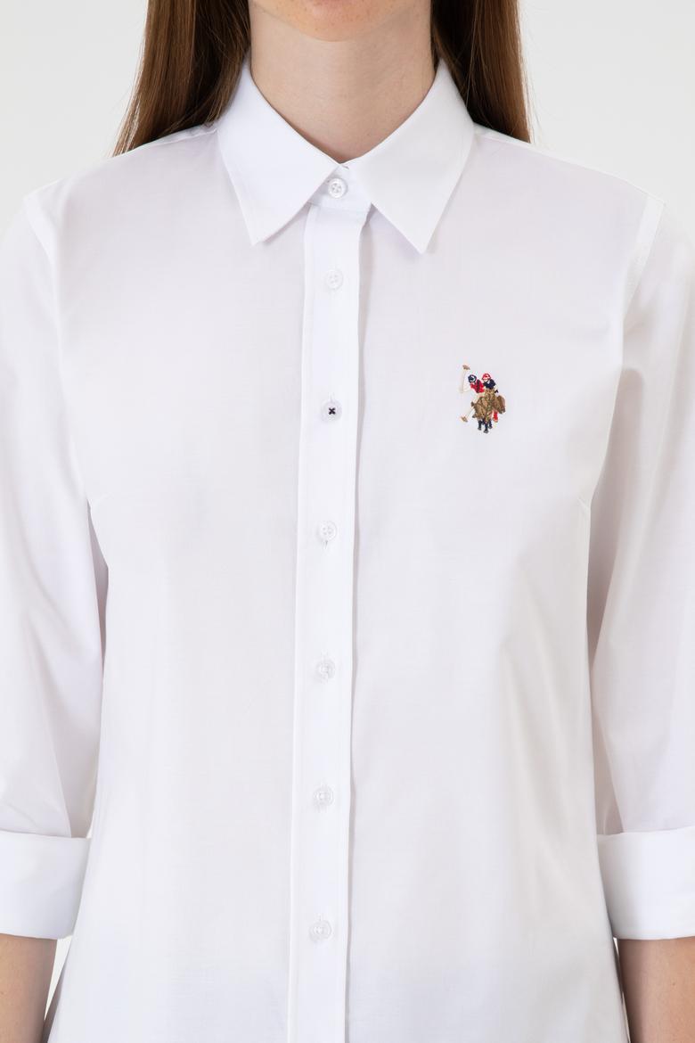 Kadın Beyaz Uzun Kollu Basic Gömlek - 50318222011