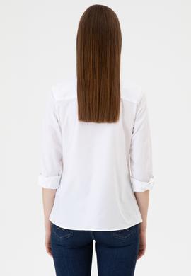 Kadın Beyaz Uzun Kollu Basic Gömlek - 50318222011