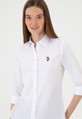 Kadın Beyaz Uzun Kollu Basic Gömlek - 50318222011