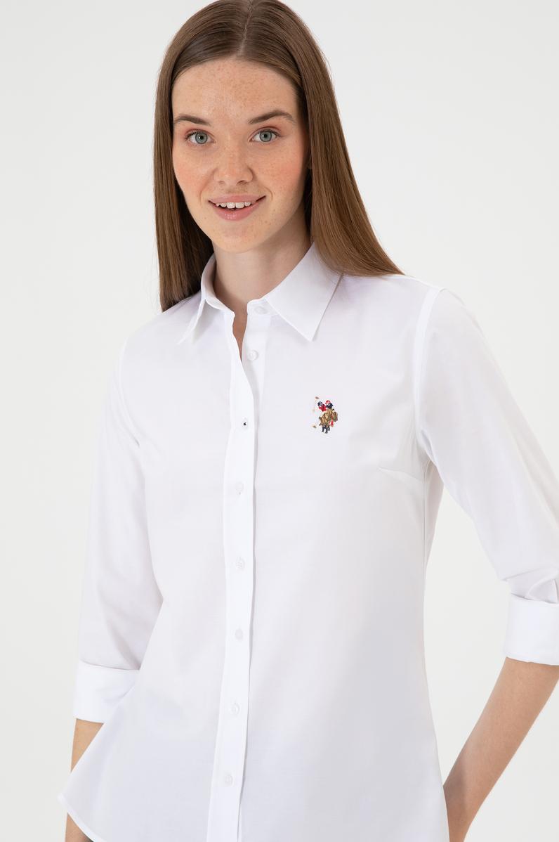 Kadın Beyaz Uzun Kollu Basic Gömlek