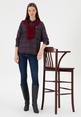 Kadın Lacivert Uzun Kollu Gömlek - 50316381003