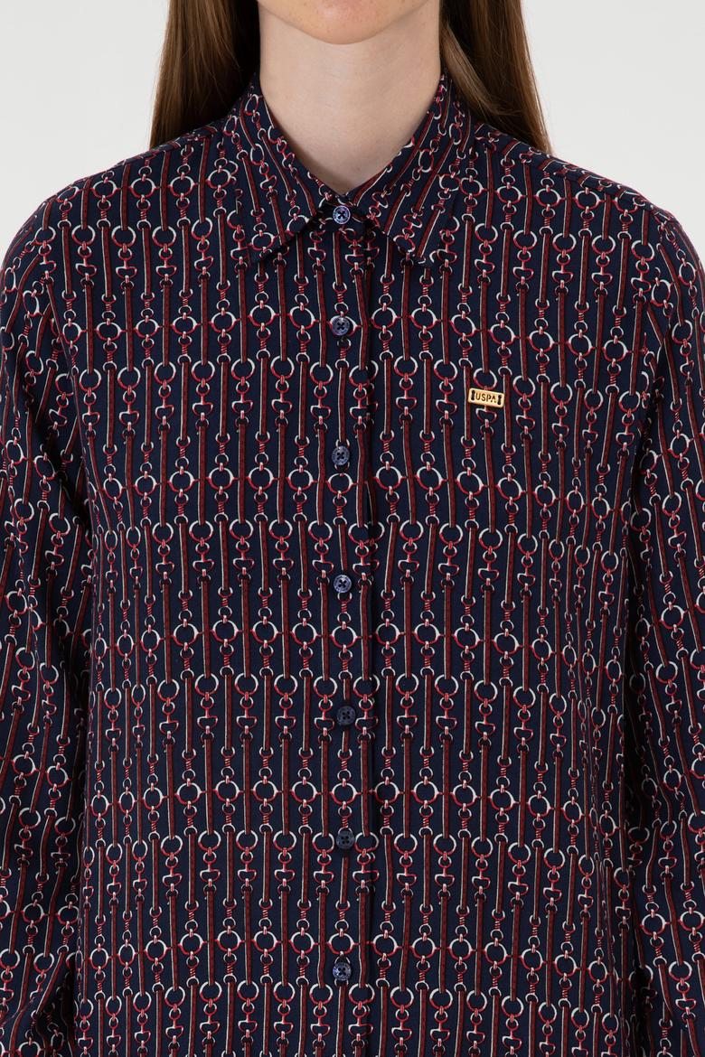 Kadın Lacivert Uzun Kollu Gömlek - 50316381003