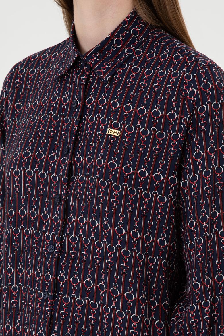 Kadın Lacivert Uzun Kollu Gömlek - 50316381003