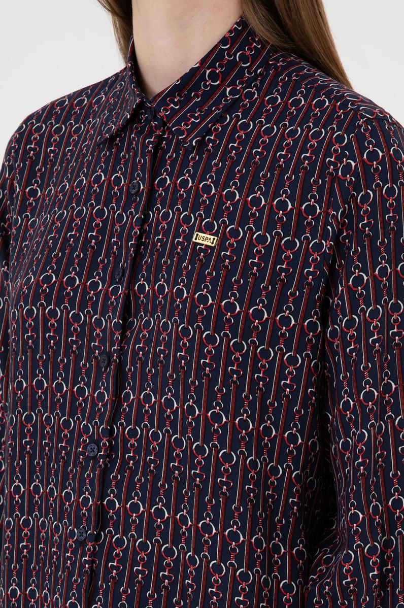 Kadın Lacivert Uzun Kollu Gömlek