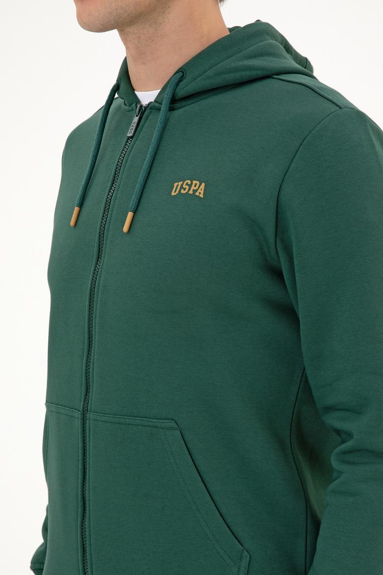 Erkek Regular Fit Koyu Yeşil Şardonlu Örme Hırka - 50313755051