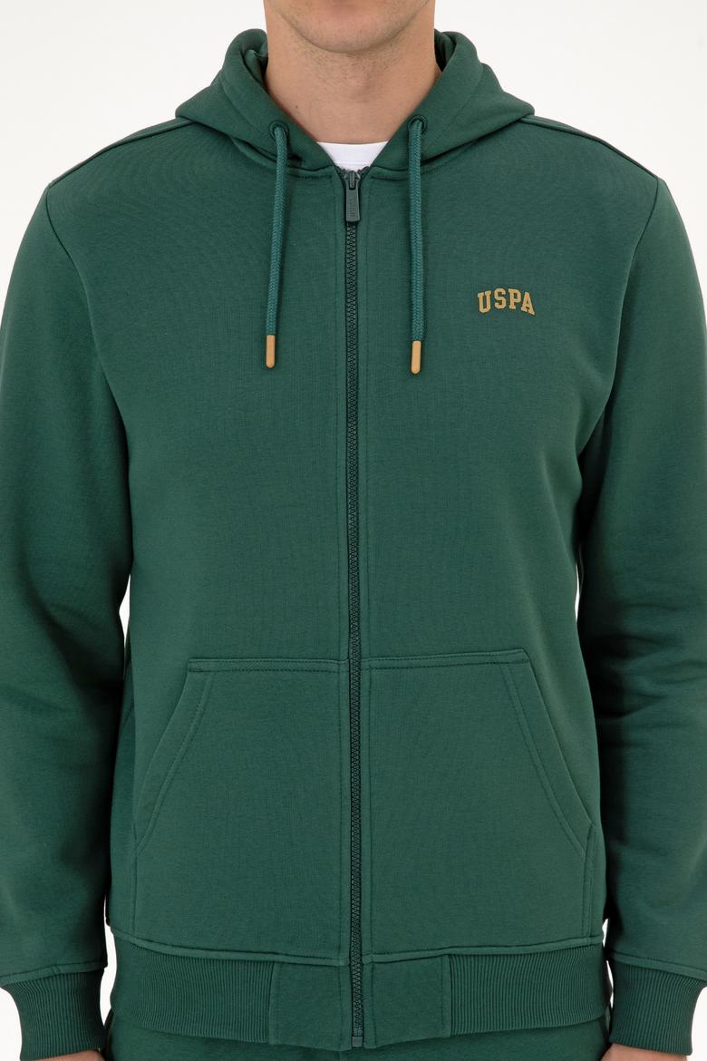 Erkek Regular Fit Koyu Yeşil Şardonlu Örme Hırka - 50313755051