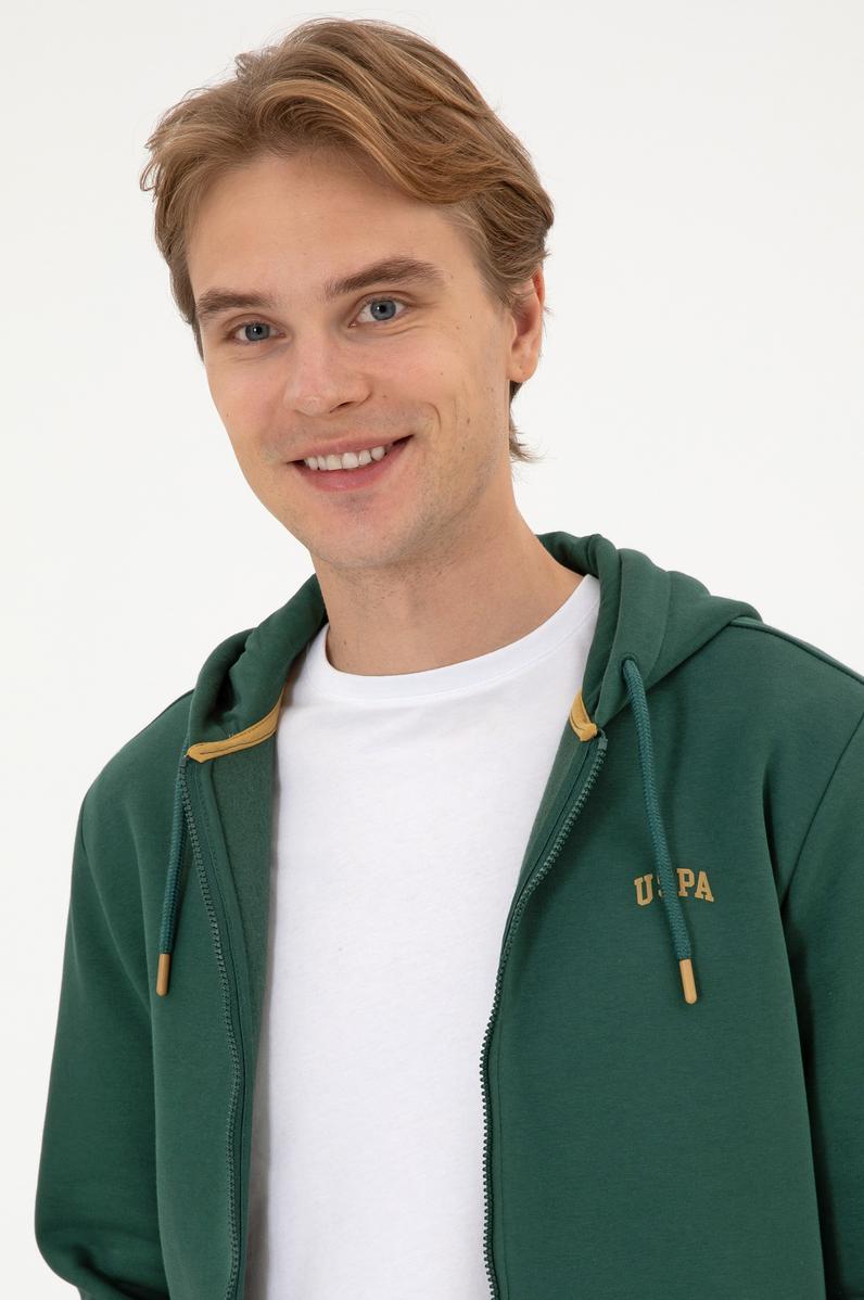 Erkek Regular Fit Koyu Yeşil Şardonlu Örme Hırka