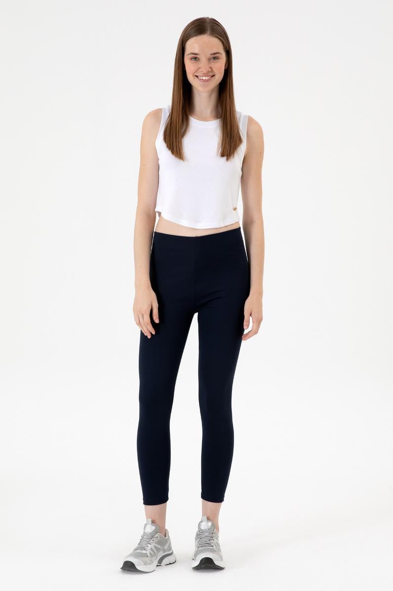 Kadın Lacivert Yüksek Bel Toparlayıcı Günlük Tayt