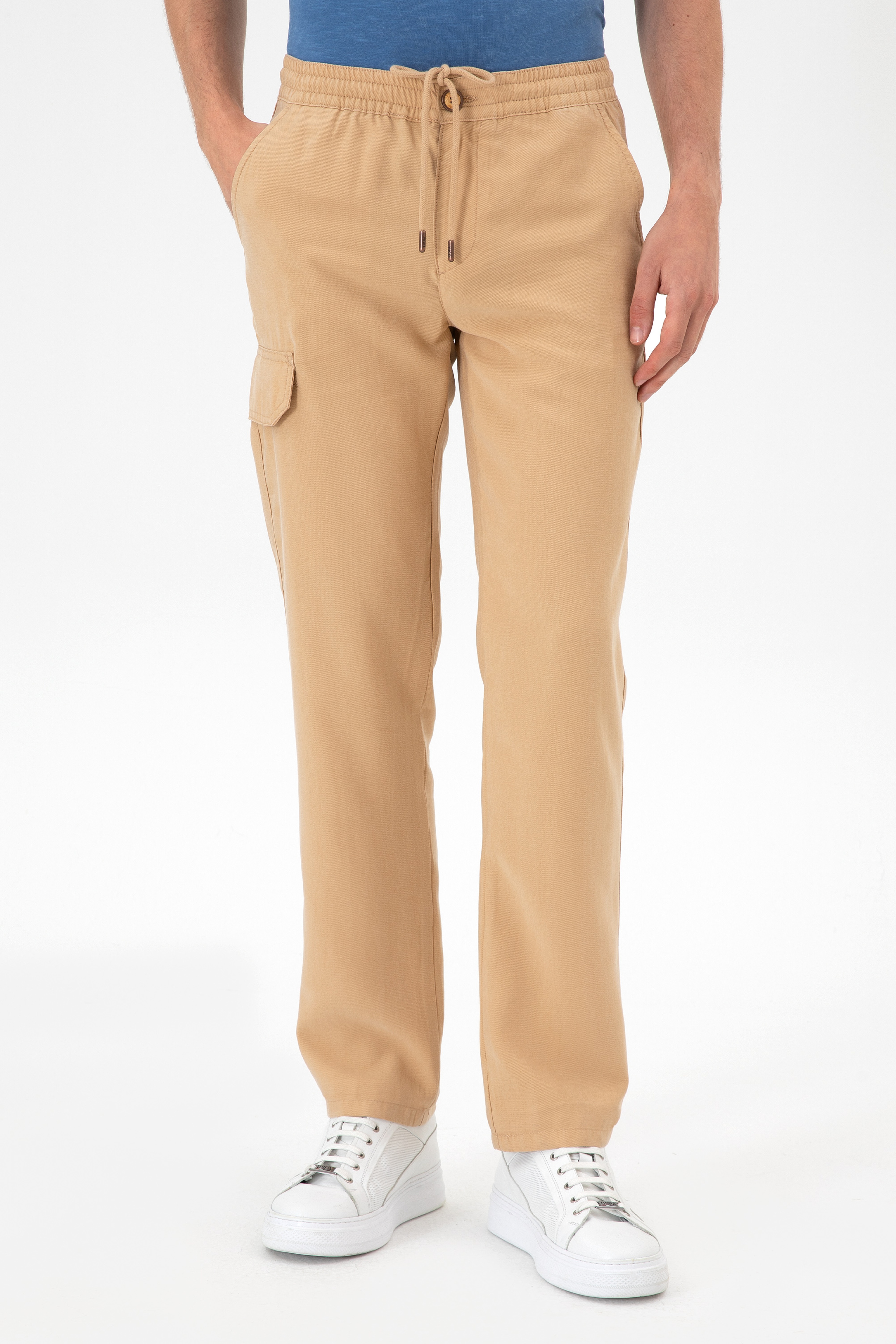 Erkek Regular Fit Camel Kanvas Pantolon - Image 2