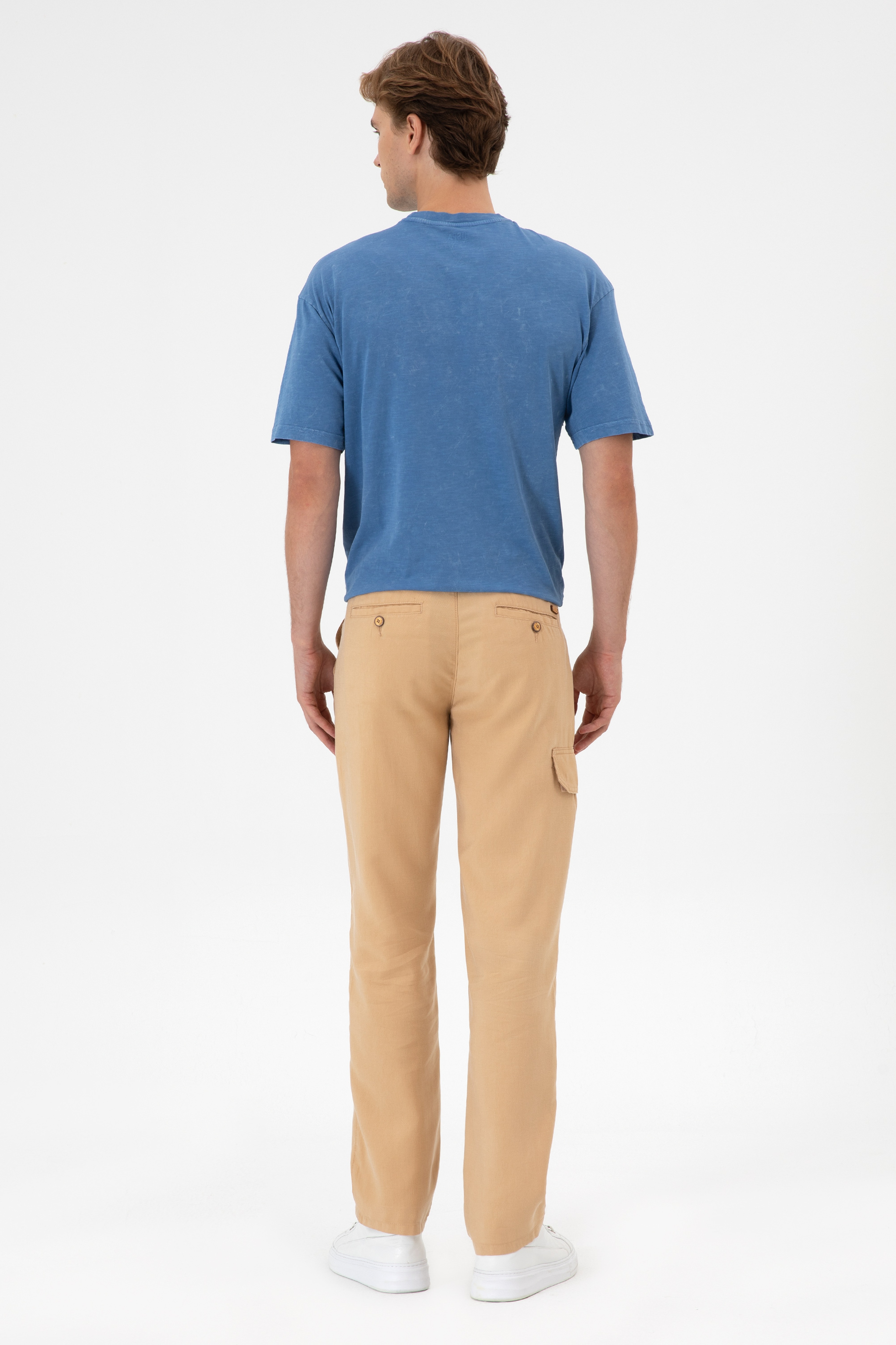 Erkek Regular Fit Camel Kanvas Pantolon