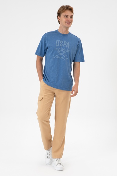 Erkek Regular Fit Camel Kanvas Pantolon
