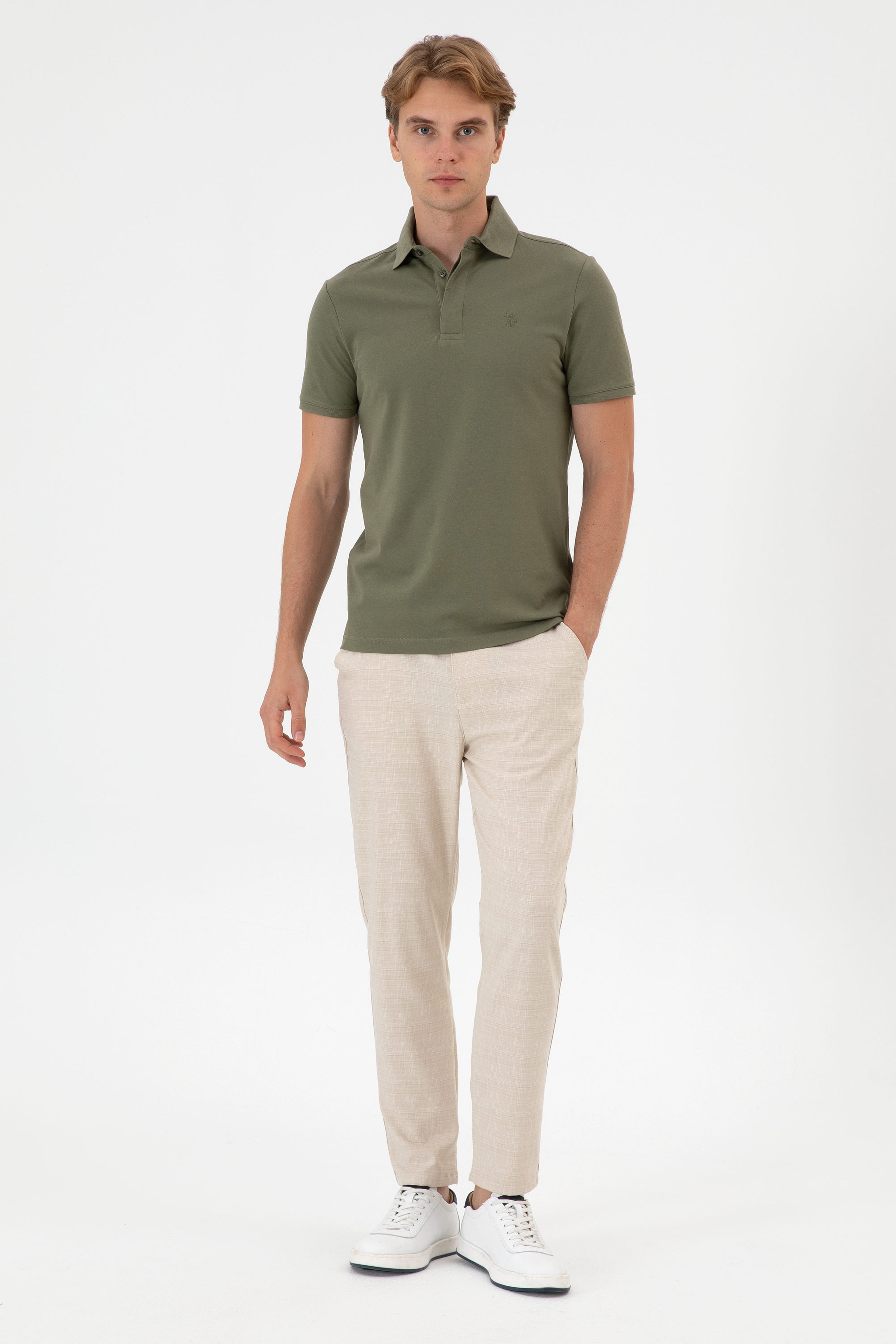 Erkek Carrot Fit Camel Kanvas Pantolon - Image 1