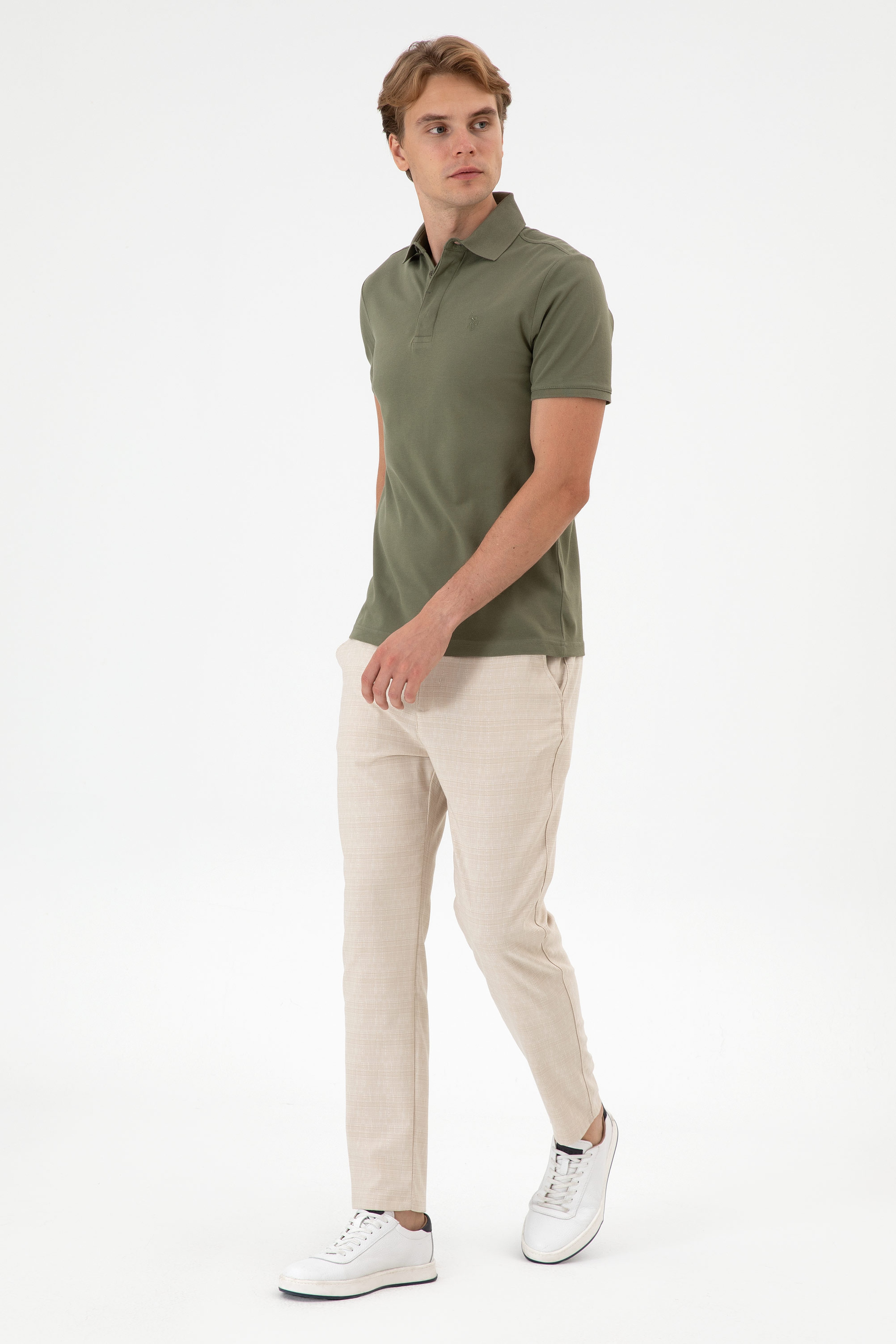 Erkek Carrot Fit Camel Kanvas Pantolon - Image 3