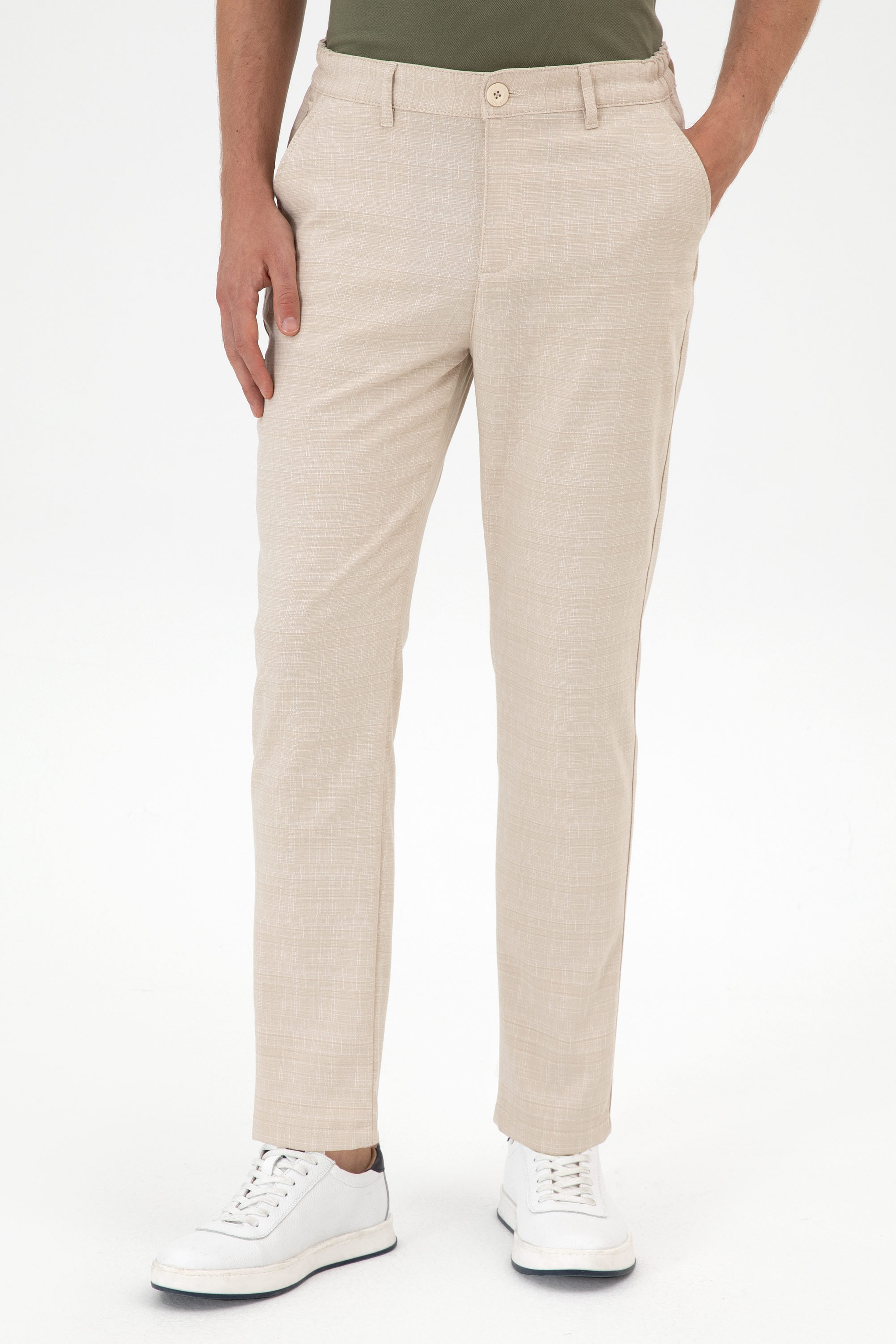 Erkek Carrot Fit Camel Kanvas Pantolon