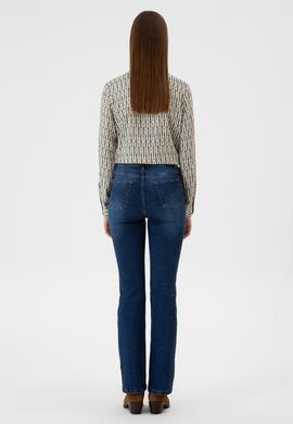 Kadın Koyu Mavi Slim Flare Jean Pantolon - 50308102004