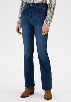 Kadın Koyu Mavi Slim Flare Jean Pantolon - 50308102004