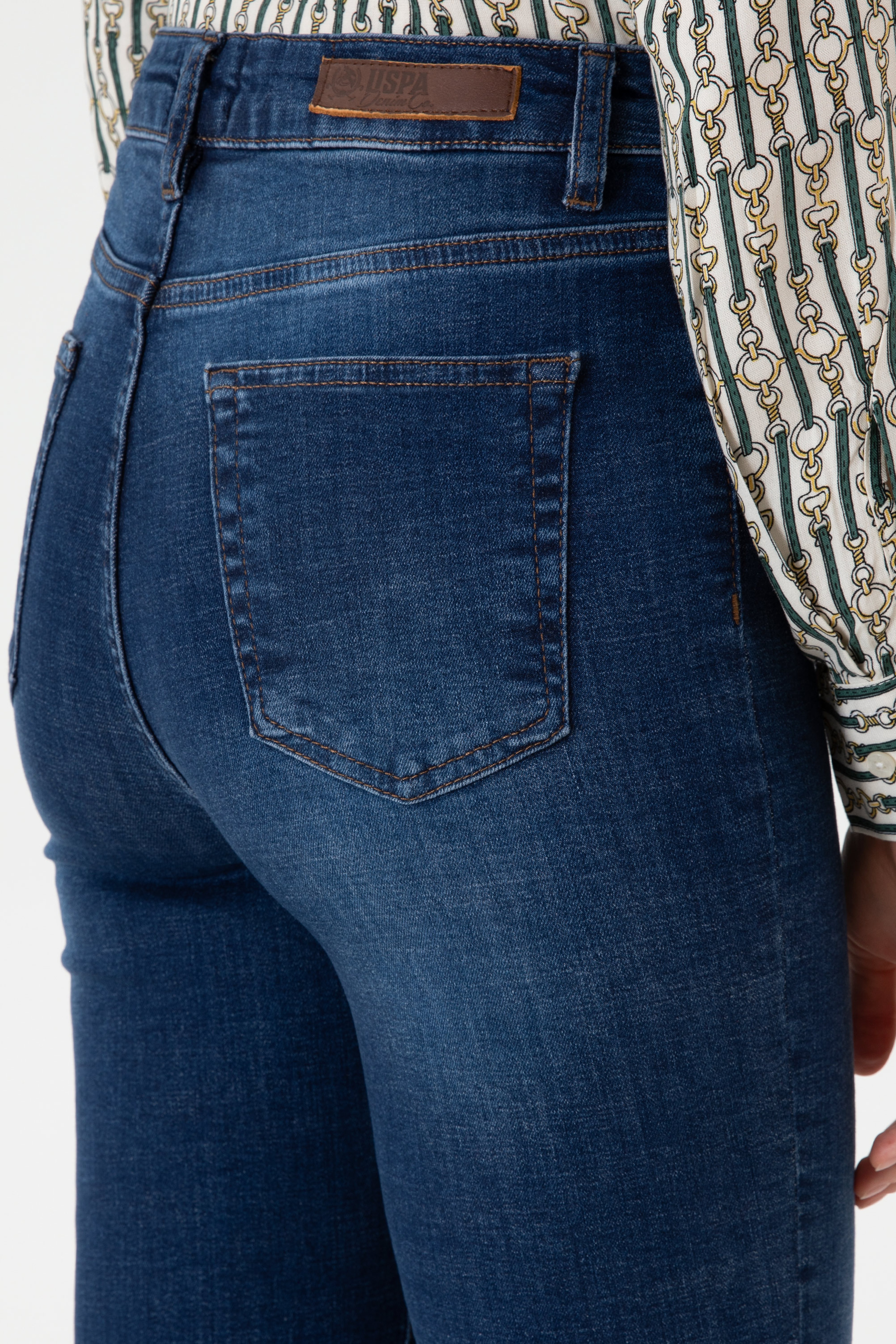 Kadın Koyu Mavi Slim Flare Jean Pantolon