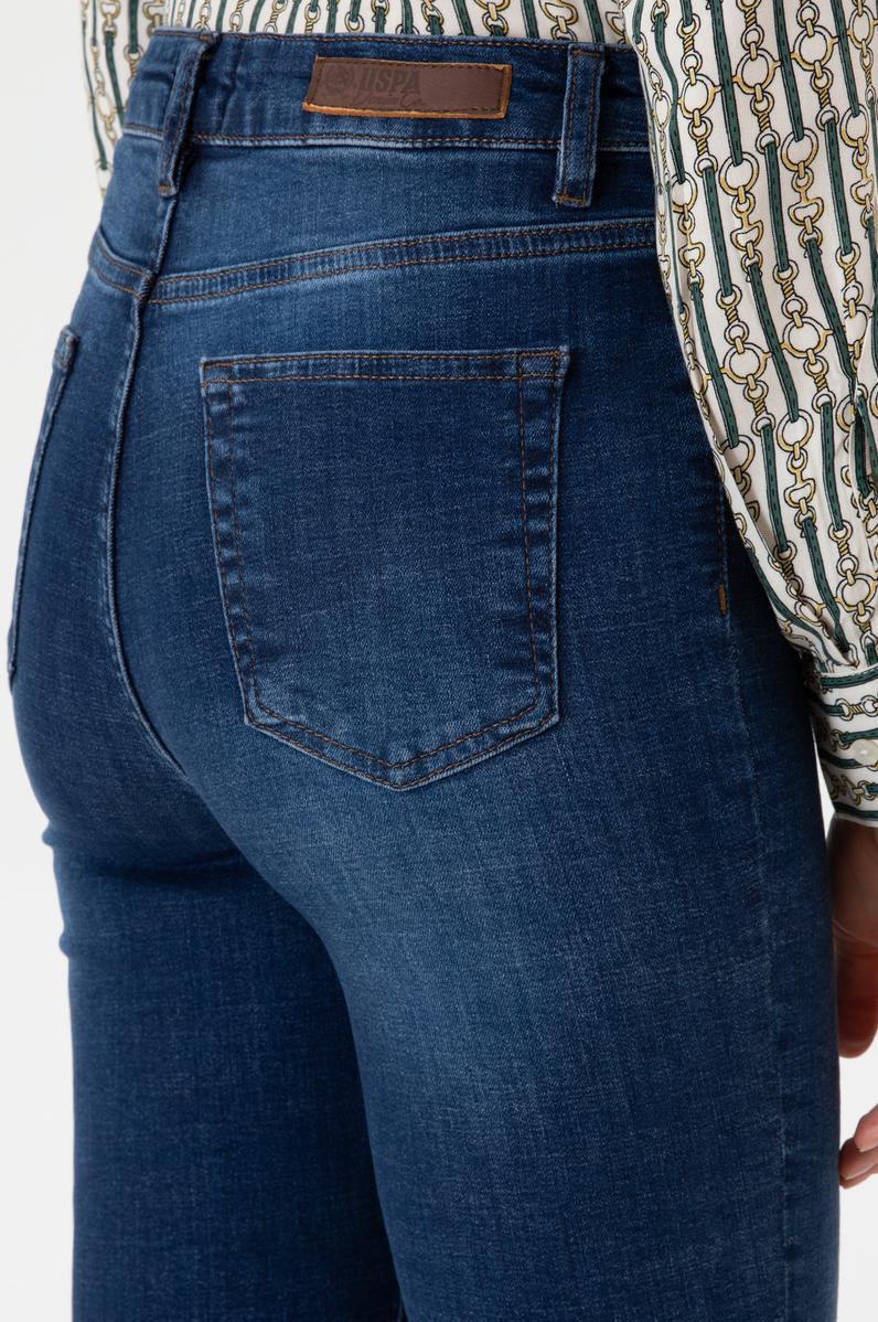 Kadın Koyu Mavi Slim Flare Jean Pantolon