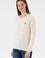 Kadın Krem Melanj Bisiklet Yaka Basic Kazak