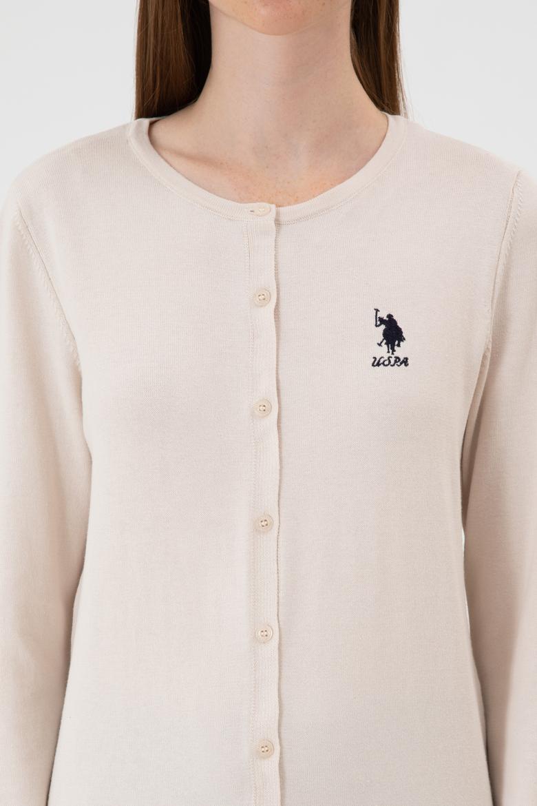 Kadın Krem Basic Triko Hırka - 50313624031