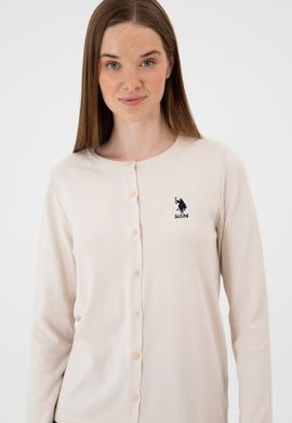 Kadın Krem Basic Triko Hırka - 50313624031