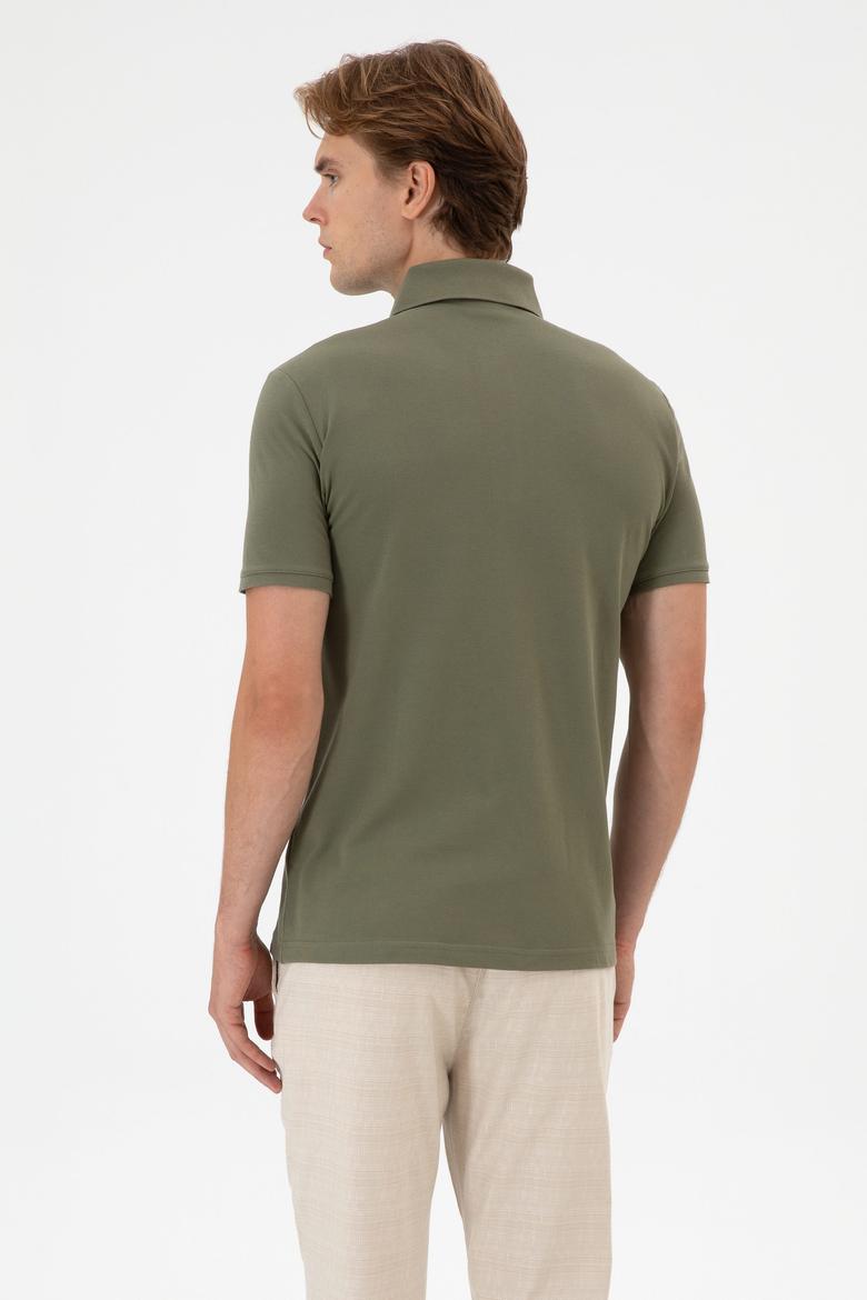 Erkek Koyu Haki Basic Tişört - 50306015107