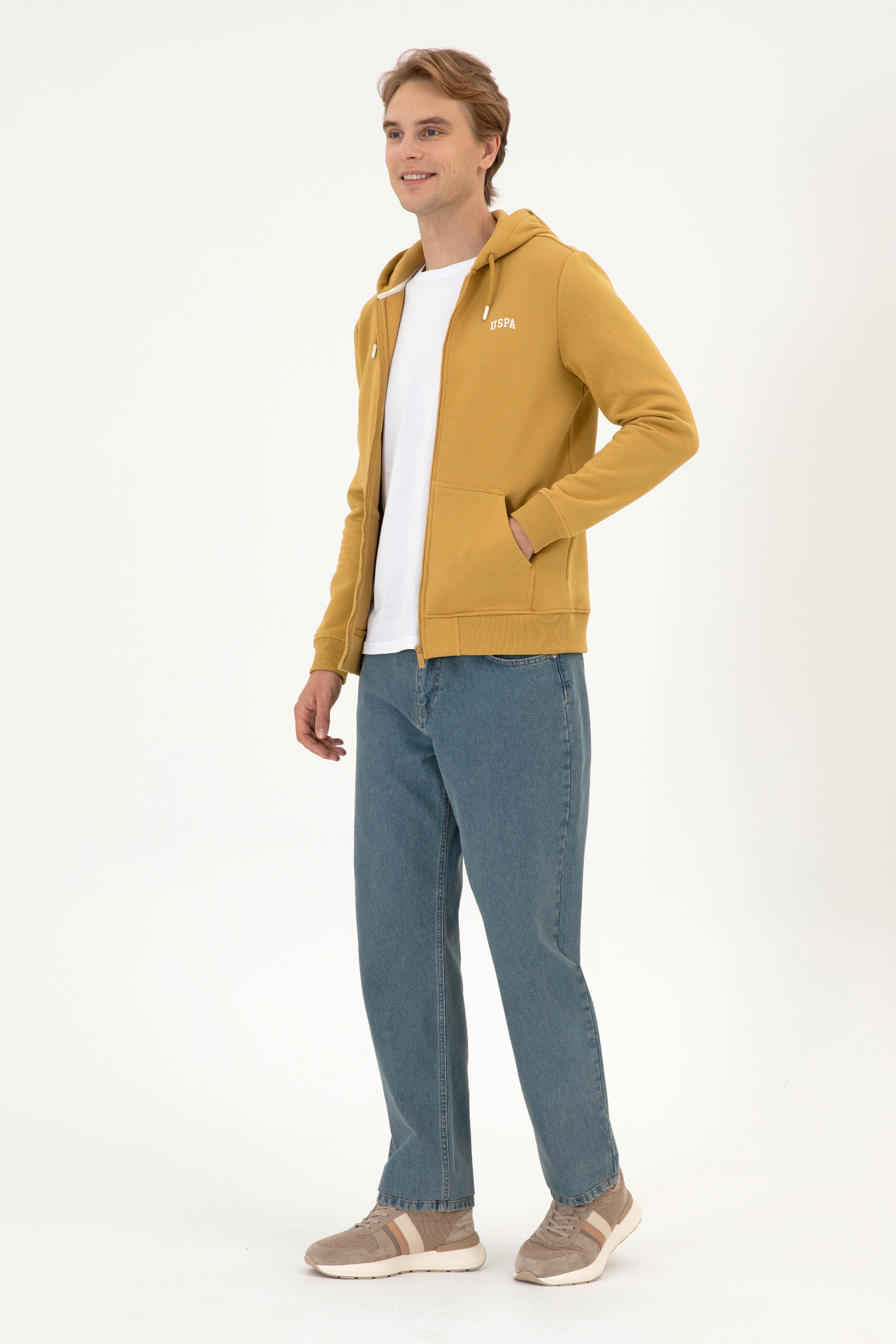 Erkek Regular Fit Hardal Şardonlu Örme Hırka - Image 4