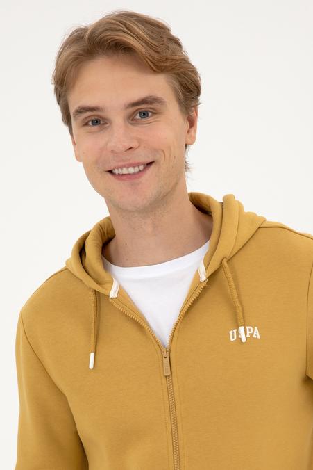 Erkek Regular Fit Hardal Şardonlu Örme Hırka