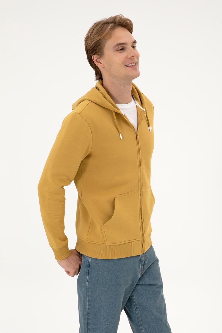 Erkek Regular Fit Hardal Şardonlu Örme Hırka - 50313755153