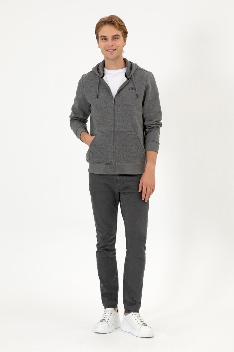 Erkek Regular Fit Antrasit Melanj Şardonlu Örme Hırka - 50313755013