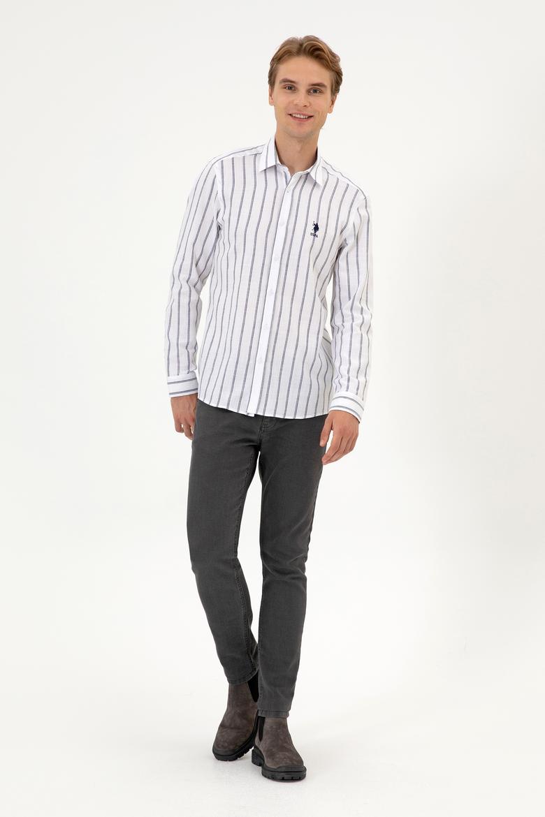 Erkek Beyaz Uzun Kollu Gömlek - 50316563014