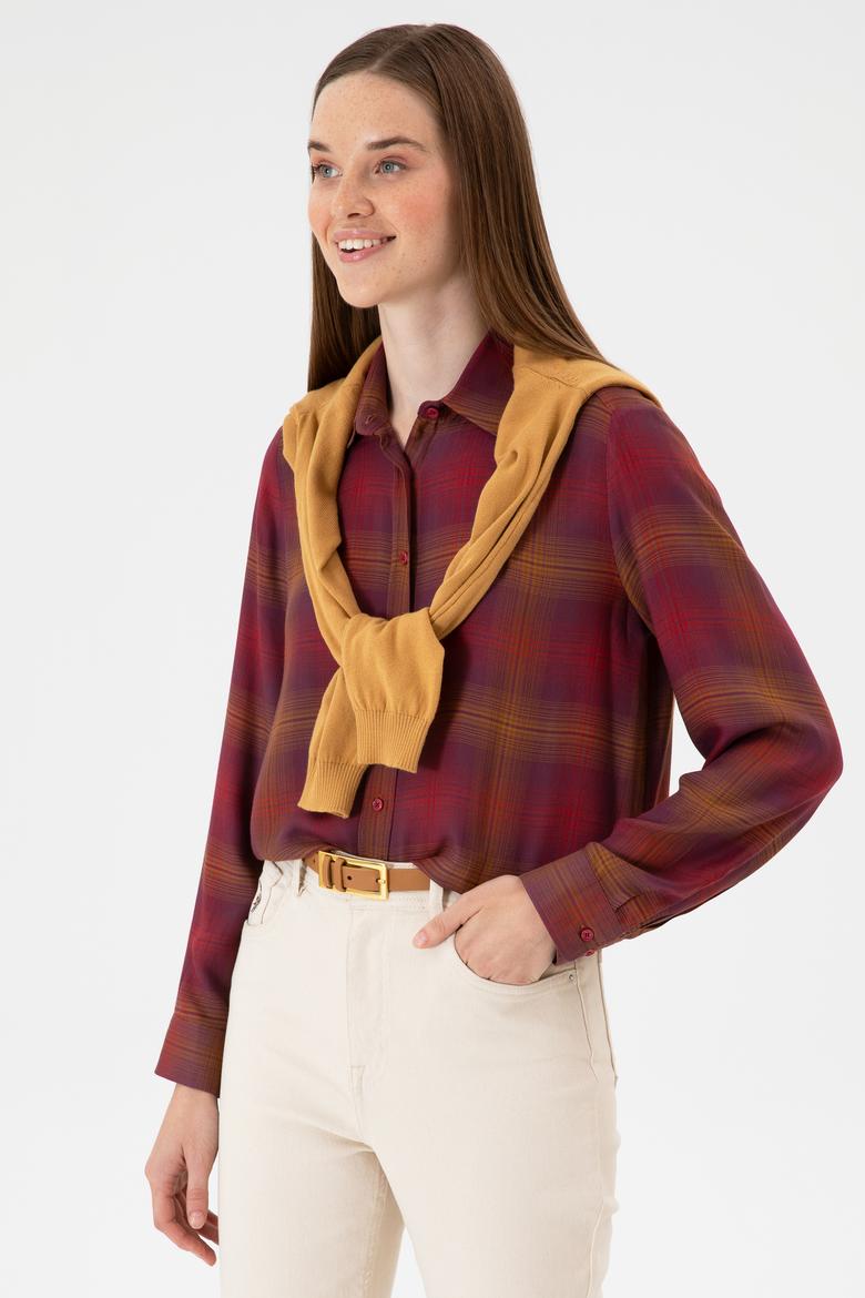 Kadın Pembe Uzun Kollu Gömlek - 50309035012