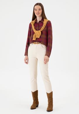 Kadın Pembe Uzun Kollu Gömlek - 50309035012