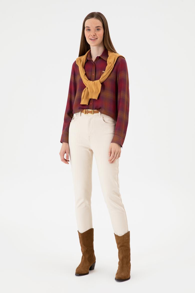 Kadın Pembe Uzun Kollu Gömlek - 50309035012