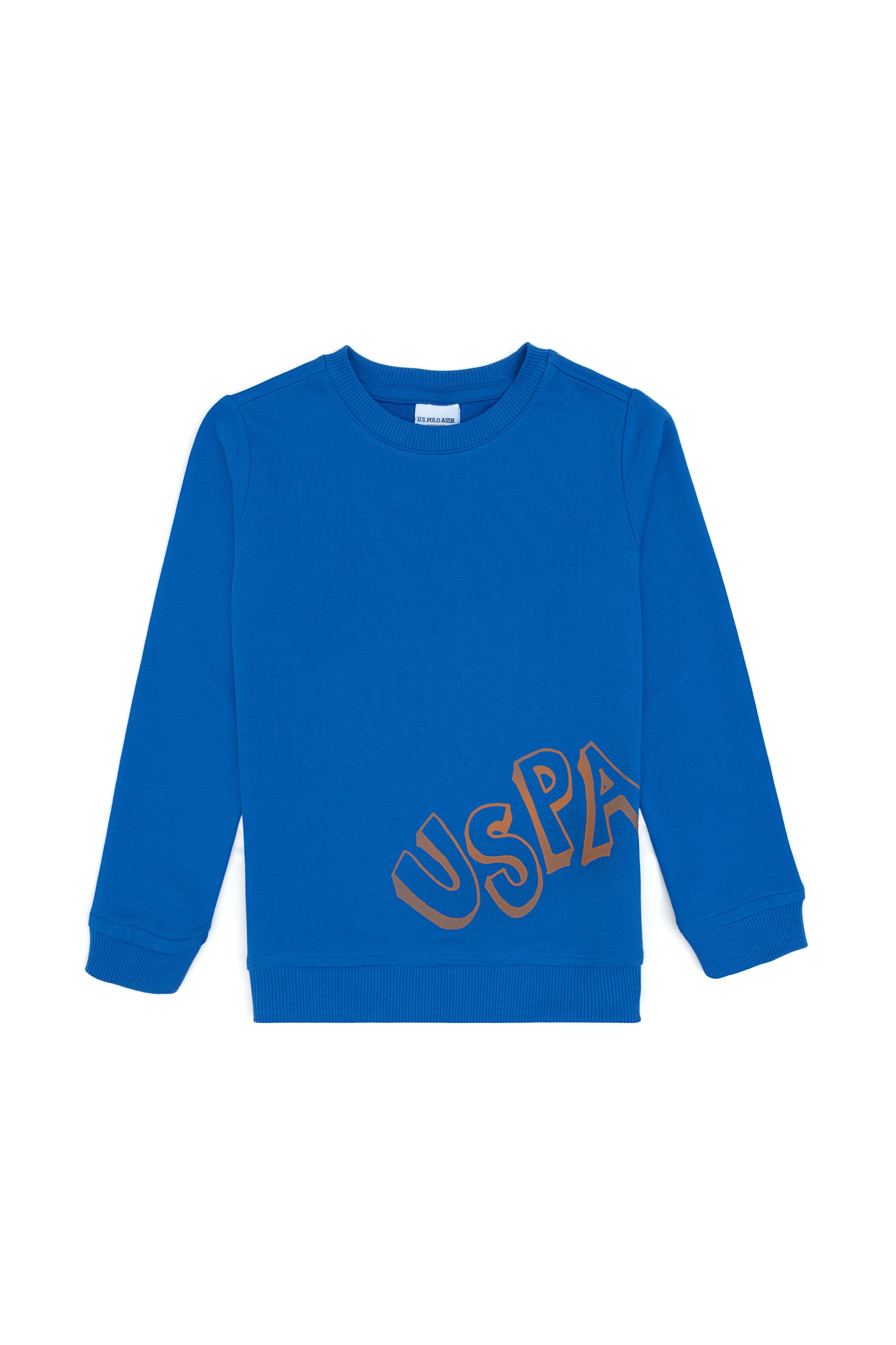 Erkek Çocuk Koyu Mavi Bisiklet Yaka Basic Sweatshirt