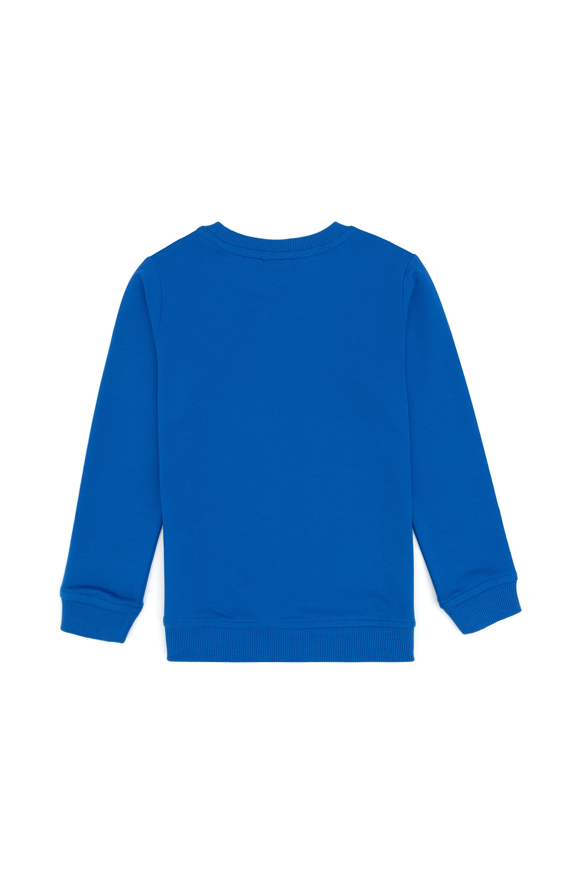 Erkek Çocuk Koyu Mavi Bisiklet Yaka Basic Sweatshirt