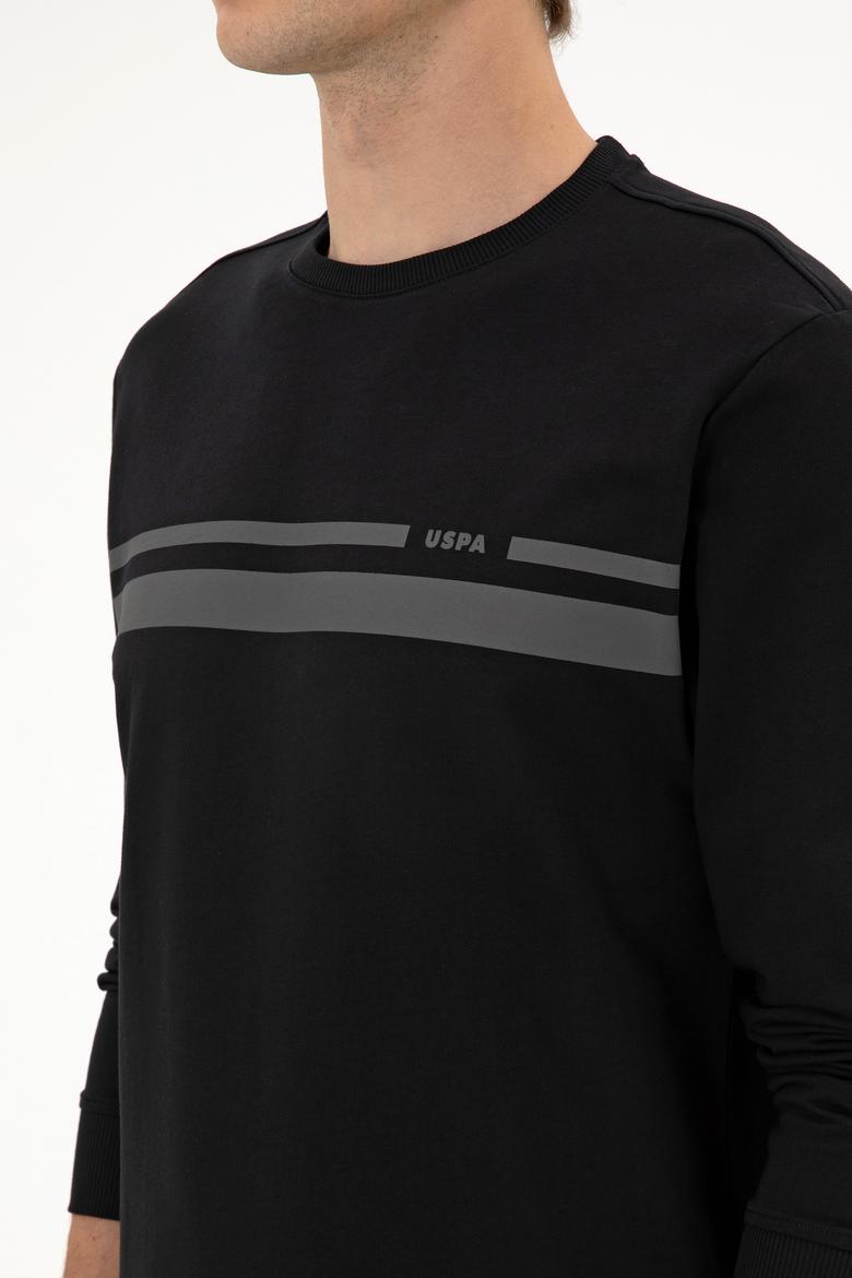 Erkek Regular Fit Bisiklet Yaka Siyah İnce Sweatshirt - 50313801017