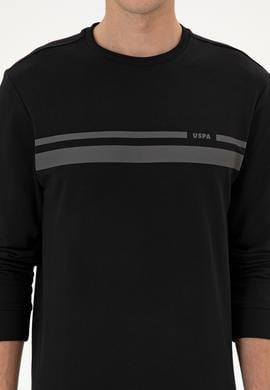 Erkek Regular Fit Bisiklet Yaka Siyah İnce Sweatshirt - 50313801017