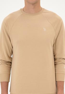 Erkek Regular Fit Bisiklet Yaka Kum İnce Basic Sweatshirt - 50313752127